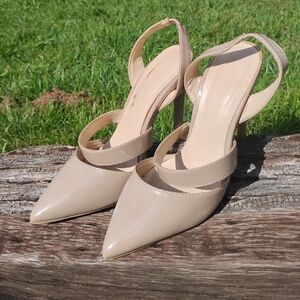 Elegant Nude Slingback Heels